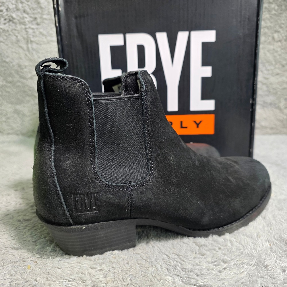 Frye Supply Chelsea Work Boot Black Oiled Suede Composite Toe Women 10 WIDE - Picture 3 of 9